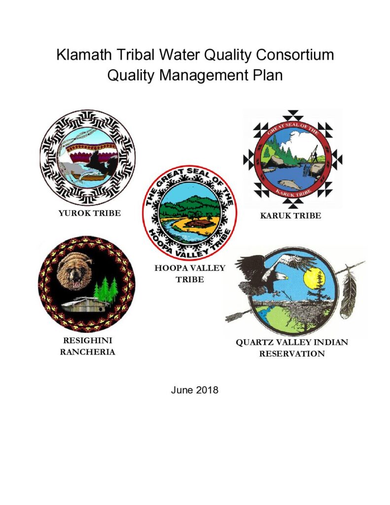 Cover of Klamath Tribal Water Quality Consortium Quality Management Plan.