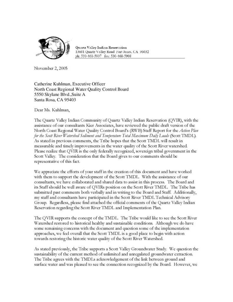 Cover of Action Plan for the Scott River Watershed Sediment and Temperature Total Maximum Daily Loads (Scott TMDL). November 2, 2005. QVIC, Ft. Jones, CA. 64 p.